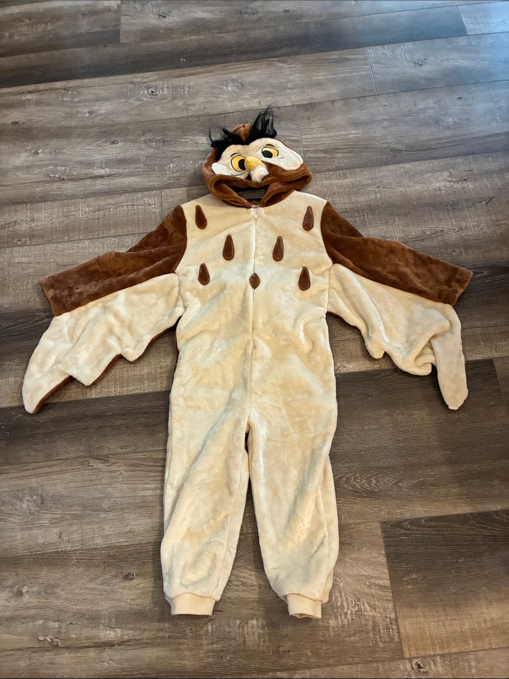 NWT - Disney -Winnie the Pooh - Brown and Cream Owl Kids Costume Onesie 4/5